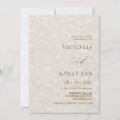 ラスティック ロマンティック フラワーのオールインワン ウェディング 招待状 (正面)