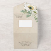 ラスティック ロマンティック ホワイト ラナンキュラス オールインワン招待状 (外側)