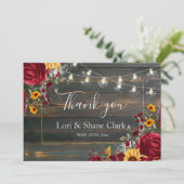 ラスティック ローズとアスター 結婚式のお礼 サンキューカード (スタンド正面)