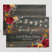 ラスティック ローズとアスター 結婚式のお礼 サンキューカード (正面/裏面)