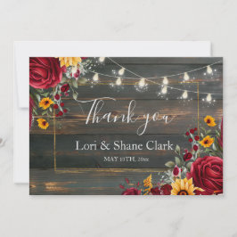 ラスティック ローズとアスター 結婚式のお礼 サンキューカード