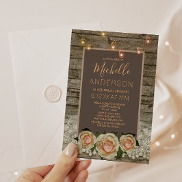 ラスティック ローズレース メイソンジャー ライトS  ブライズシャワー 招待状