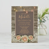 ラスティック ローズレース メイソンジャー ライトS  ブライズシャワー 招待状 (スタンド正面)