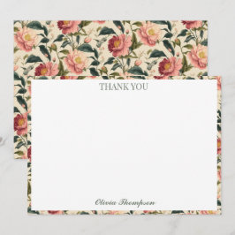 ラスティック ローズ カントリー フラワー ブライダル シャワー カスタム サンキューカード