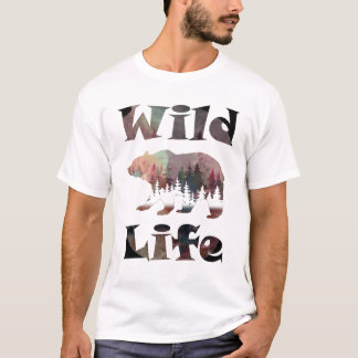ラスティック・ローミング・ベア 水彩画の野生動物 Tシャツ