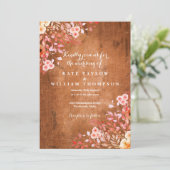 ラスティック ワイルドフラワーの花の結婚式 招待状 (スタンド正面)