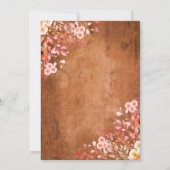 ラスティック ワイルドフラワーの花の結婚式 招待状 (裏面)