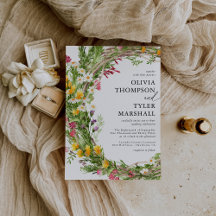 ラスティック ワイルドフラワーズ ボヘミアンワ wedding 招待状