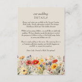 ラスティック ワイルドフラワー ウェディング 詳細 QR コード エンクロージャーカード (正面)