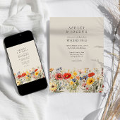 ラスティック ワイルドフラワー エレガント フラワーフォト ウェディング 招待状