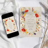 ラスティック ワイルドフラワー エレガント フラワー ウェディング 招待状