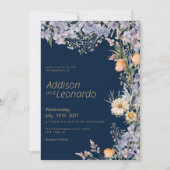 ラスティック ワイルドフラワー カントリー フラワーズ ウェディング 招待状 (正面)