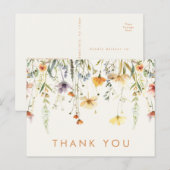 ラスティック ワイルドフラワー ブライダル シャワー サンクス ポストカード (正面/裏面)