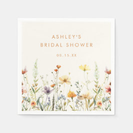 ラスティック ワイルドフラワー ブライダル シャワー スタンダードカクテルナプキン
