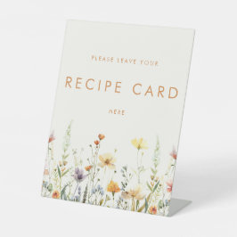 ラスティック ワイルドフラワー ブライダル シャワー レシピ カード 台座サイン