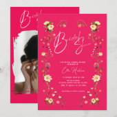 ラスティック ワイルドフラワー ブライダル バッシュ 招待状 (正面/裏面)