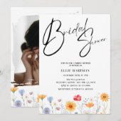 ラスティック ワイルドフラワー ブライダル バッシュ 招待状 (正面/裏面)
