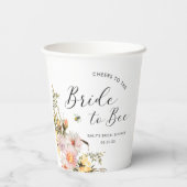 ラスティック ワイルドフラワー ブライドトゥビー ブライズシャワー 紙コップ (裏面)