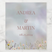 ラスティック ワイルドフラワー ボヘミアンガーデン ウェディング ワインラベル (シングルラベル)