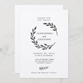 ラスティック ワイルドフラワー リース ウェディング 招待状 (正面/裏面)