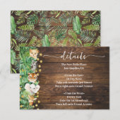 ラスティック ワイルド サファリ アニマル ベビー シャワー 詳細 エンクロージャーカード (正面/裏面)