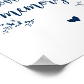 ラスティック ヴァインズ ネイビーブルー 追悼 記念 ポスター (角)