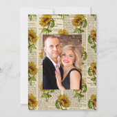 ラスティック ヴィンテージ ひまわり ウェディング セーブザデート (裏面)