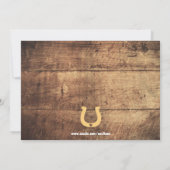 ラスティック ヴィンテージ ウェスタン カップル テーマのレセプション 招待状 (裏面)