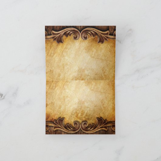 ラスティック ヴィンテージ ウエスタン カントリー ウェディング サンクス サンキューカード (内部)