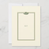 ラスティック ヴィンテージ カウボーイ ウェディング ボタニカル セージグリーン 招待状 (裏面)