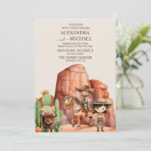 ラスティック ヴィンテージ カウボーイ ウェディング 馬 サボテン 招待状 (スタンド正面)