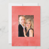 ラスティック ヴィンテージ ターコイズとコーラル フローラル ウェディング セーブザデート (裏面)