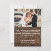 ラスティック ヴィンテージ トラック ウェディング フォト サンクス 招待状 (裏面)