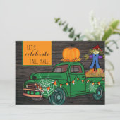 ラスティック ヴィンテージ トラック 秋の収穫祭 パーティー 招待状 (スタンド正面)