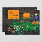ラスティック ヴィンテージ トラック 秋の収穫祭 パーティー 招待状 (正面/裏面)