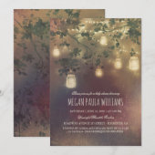 ラスティック ヴィンテージ メイソンジャー ライト ベイビーシャワー 招待状 (正面/裏面)