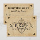 ラスティック ヴィンテージ RSVP 結婚式招待状アナウンスメント (正面/裏面)