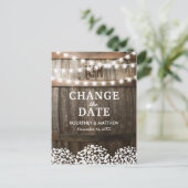 ラスティック 予定変更 | 結婚式延期のお知らせ 案内ポストカード (スタンド正面)