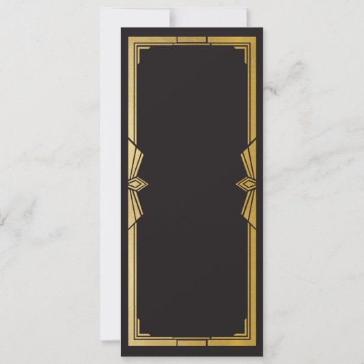 ラスティック 1920年代 アートデコ ウェディング レセプション メニュー 招待状 (裏面)