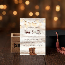 ラスティックBBQ卒業パーティー招待状