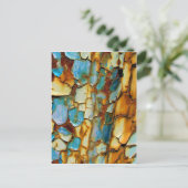 ラスティティール(緑がかった色)ブルーウォール ポストカード (スタンド正面)