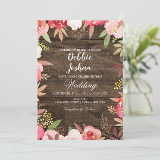 ラスティバラ素朴カントリーウェディング招待状 招待状 (スタンド正面)