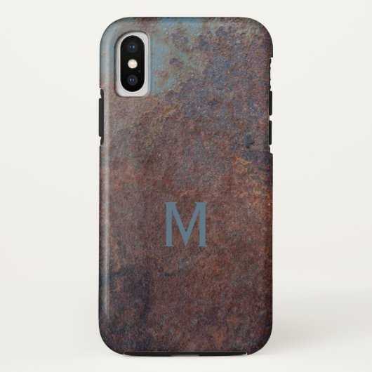 ラスティフェイクメタルカスタムモノグラム電話ケース Case-Mate iPhoneケース (裏面)