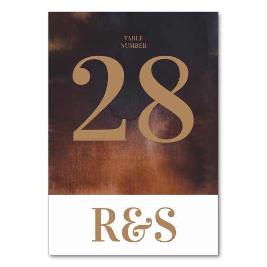 ラスティモダンアートビッグモノグラムはっきりしたシンプルの結婚 テーブルナンバー (正面)
