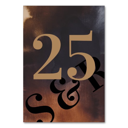 ラスティモダンアートビッグモノグラムはっきりしたシンプルの結婚 テーブルナンバー (正面)