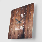 ラスティモダンック·ダーク·バーン·ウッド スクエア壁時計 (傾斜)