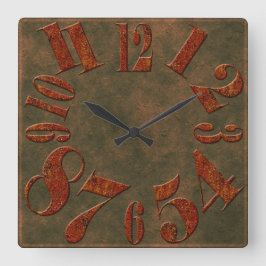 ラスティモダンー素朴メタルの多数 スクエア壁時計