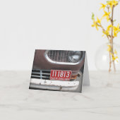 ラスティレッドファームトラック空白ののノートカード カード (黄色い花)