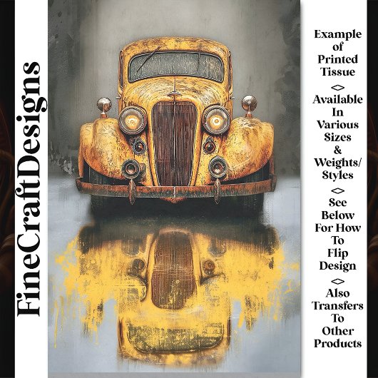 ラスティレトロイエローフィクション車AU7デクページ 薄葉紙