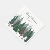 ラスティンググリーンツリーズフォレストクリスマスホリデー スタンダードランチョンナプキン (角)